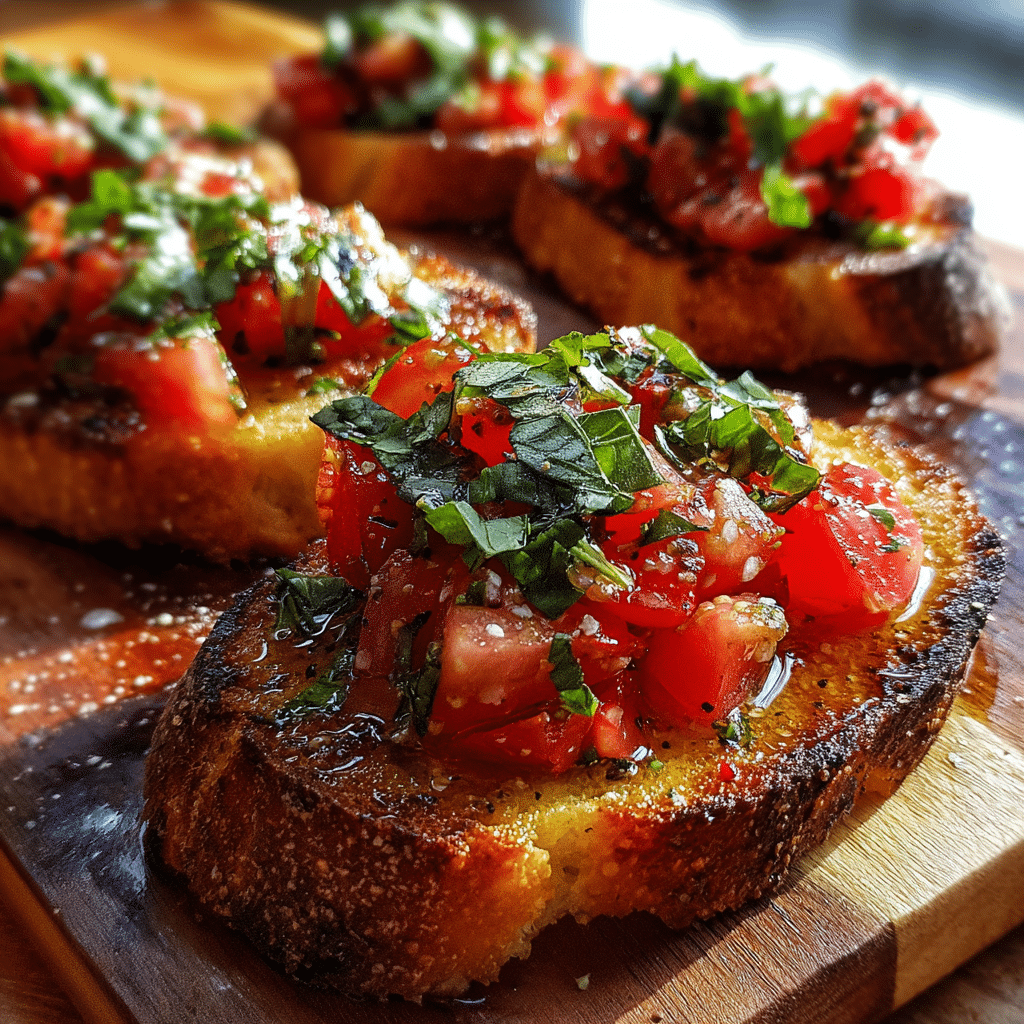 Gluten-Free Bruschetta served fresh with tomatoes and basil.