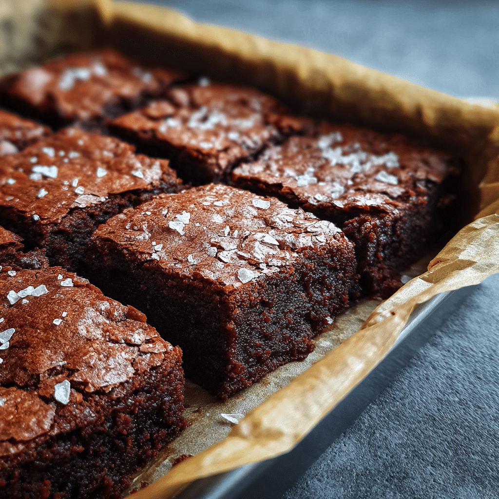 Gluten-free brownies cooling in a baking pan
