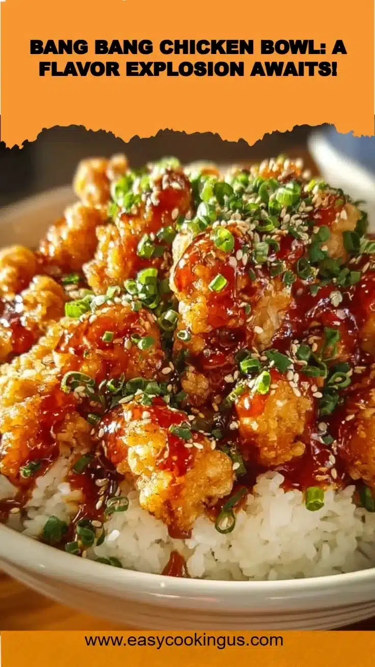 Delicious Bang Bang Chicken Bowl featuring vibrant ingredients and rich flavors.