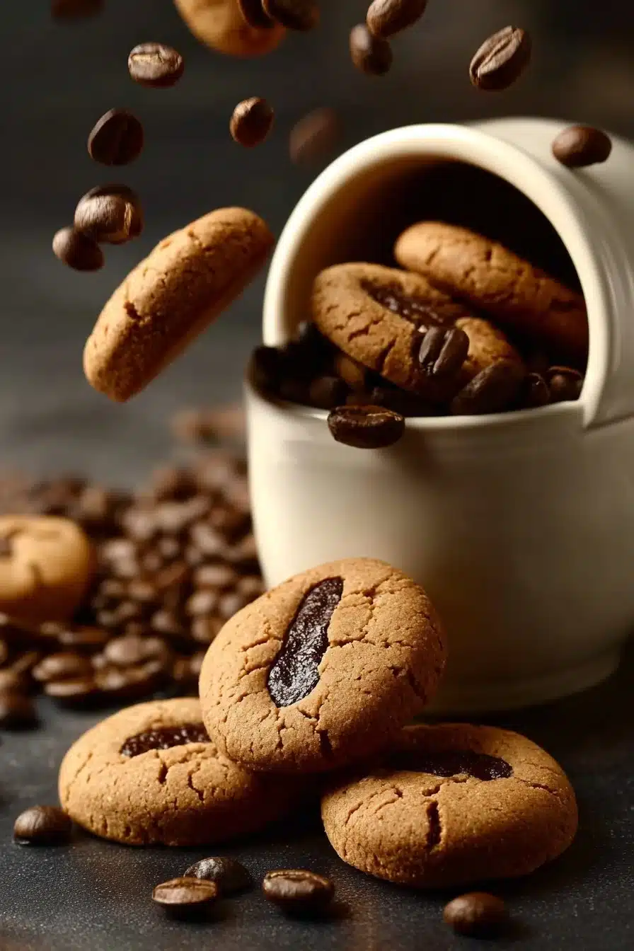 Deliciously baked Coffee Bean Cookies on a plate