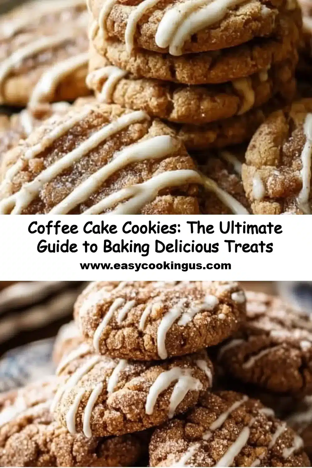 A fresh batch of coffee cake cookies on a plate, ready to enjoy.