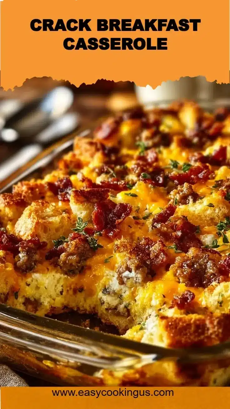 Delicious Crack Breakfast Casserole served on a plate