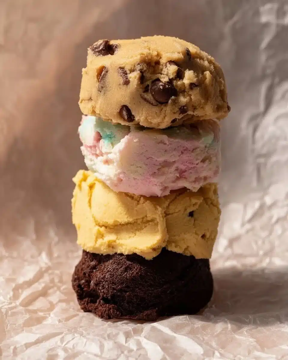 Bowl of delicious edible chocolate chip cookie dough with chocolate chips