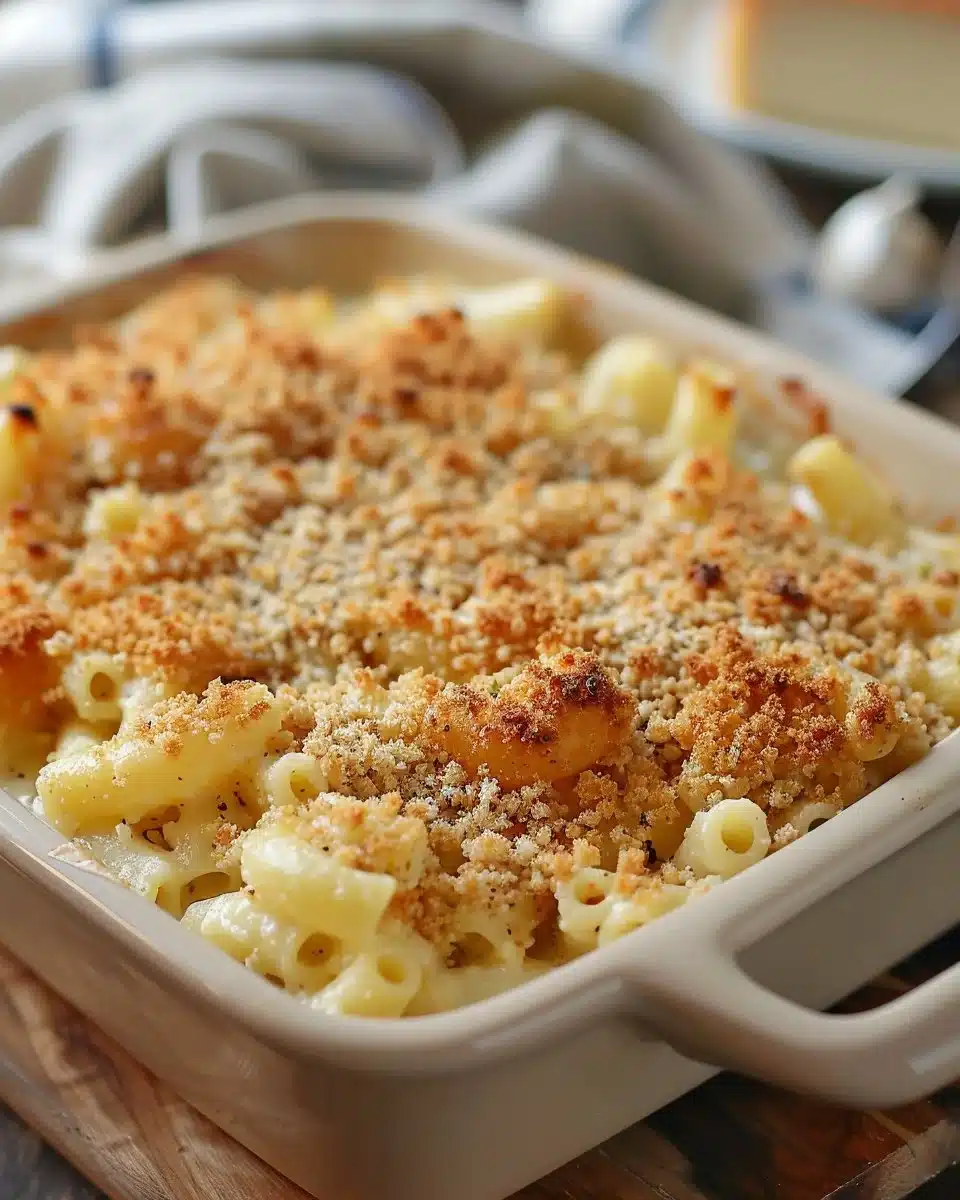 Baked Mac And Cheese With Crispy Breadcrumb Topping
