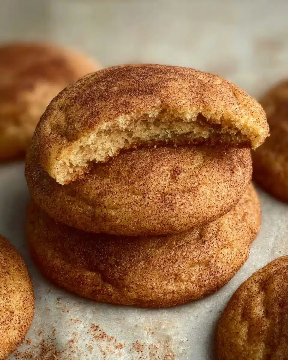 Cheesecake stuffed snickerdoodle cookies with a cinnamon sugar coating