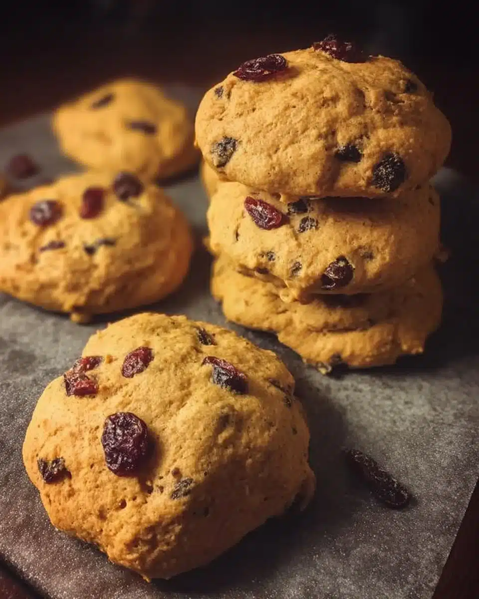 Deliciously moist Cranberry Pumpkin Cookies with vibrant cranberries and spices