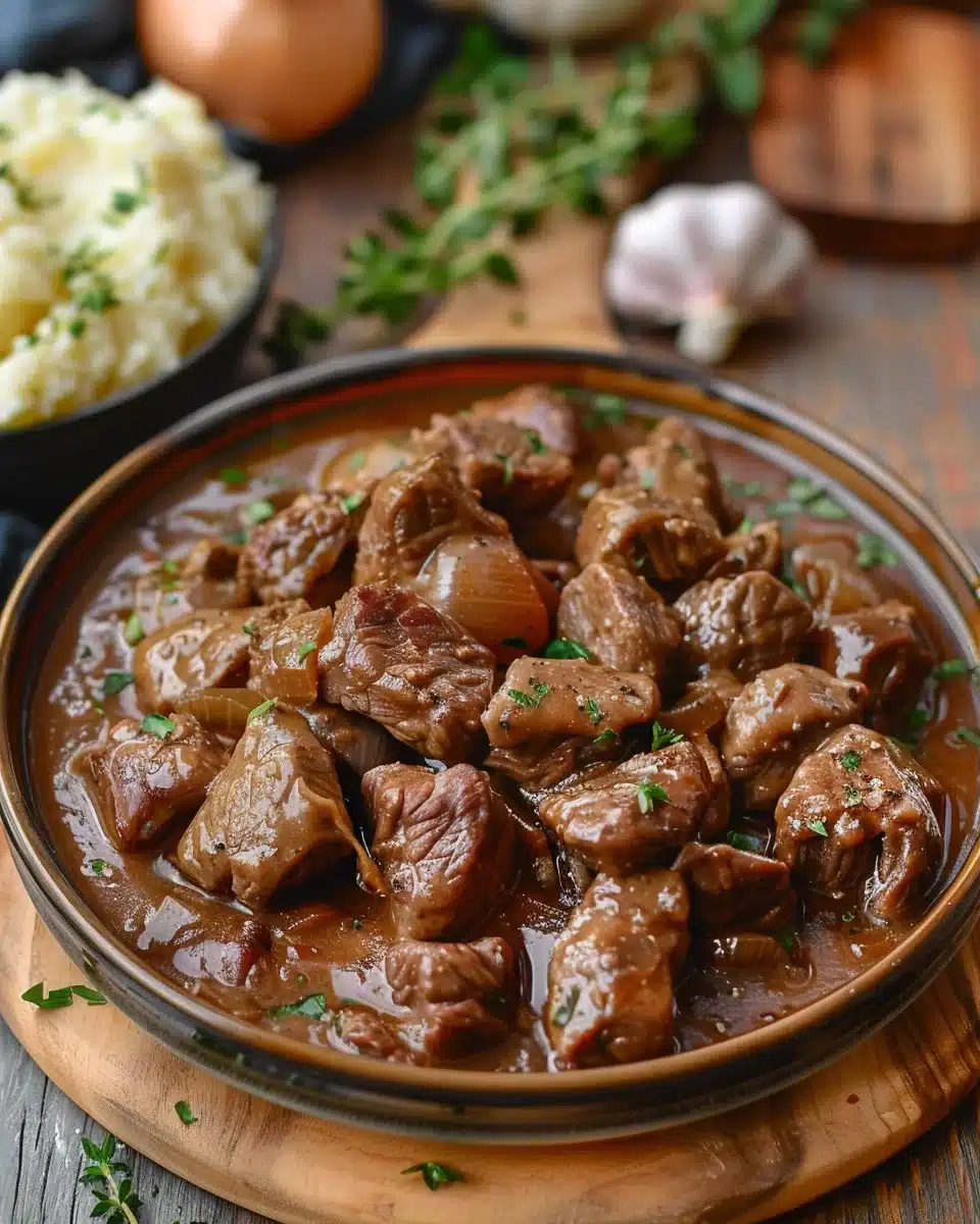 Easy oven beef tips recipe with tender meat and savory flavors.