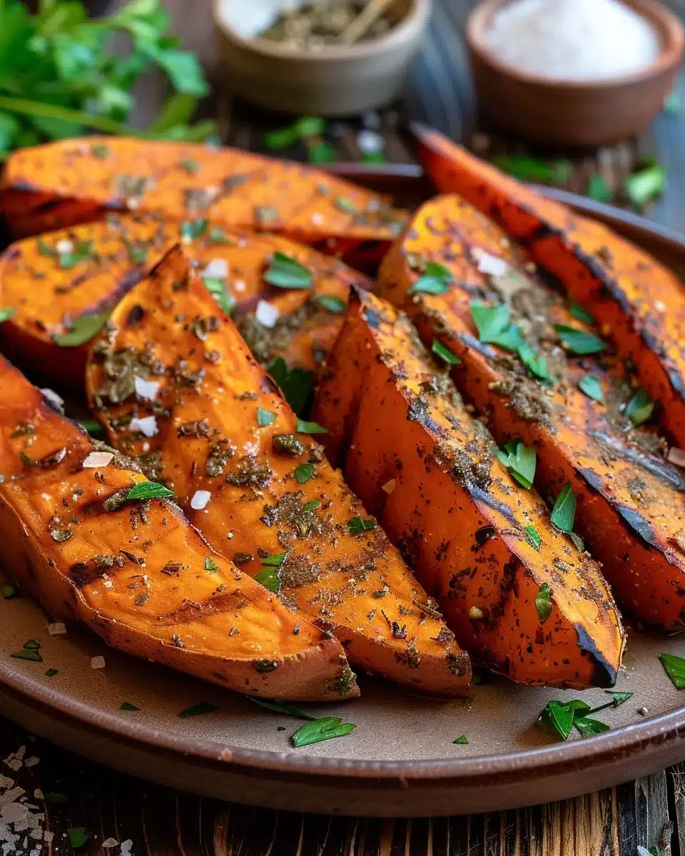 Bowl of easy roasted sweet potatoes seasoned and ready to serve