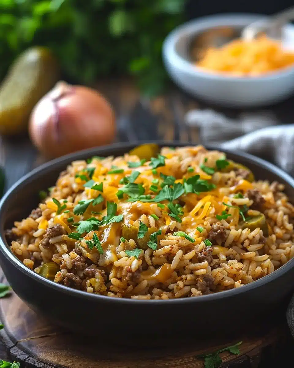 One Pan Cheeseburger Rice