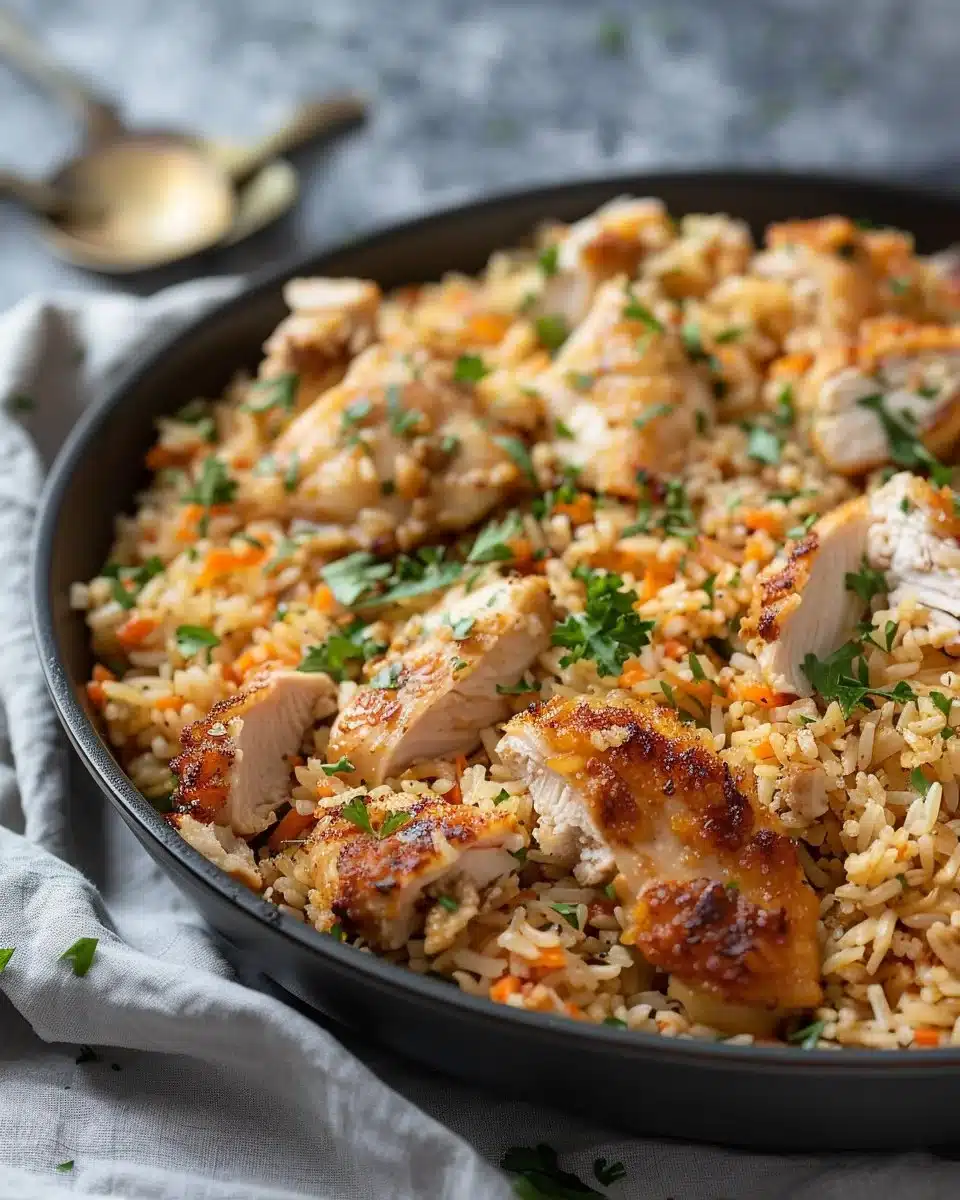 One-Pot Crispy Chicken and Rice