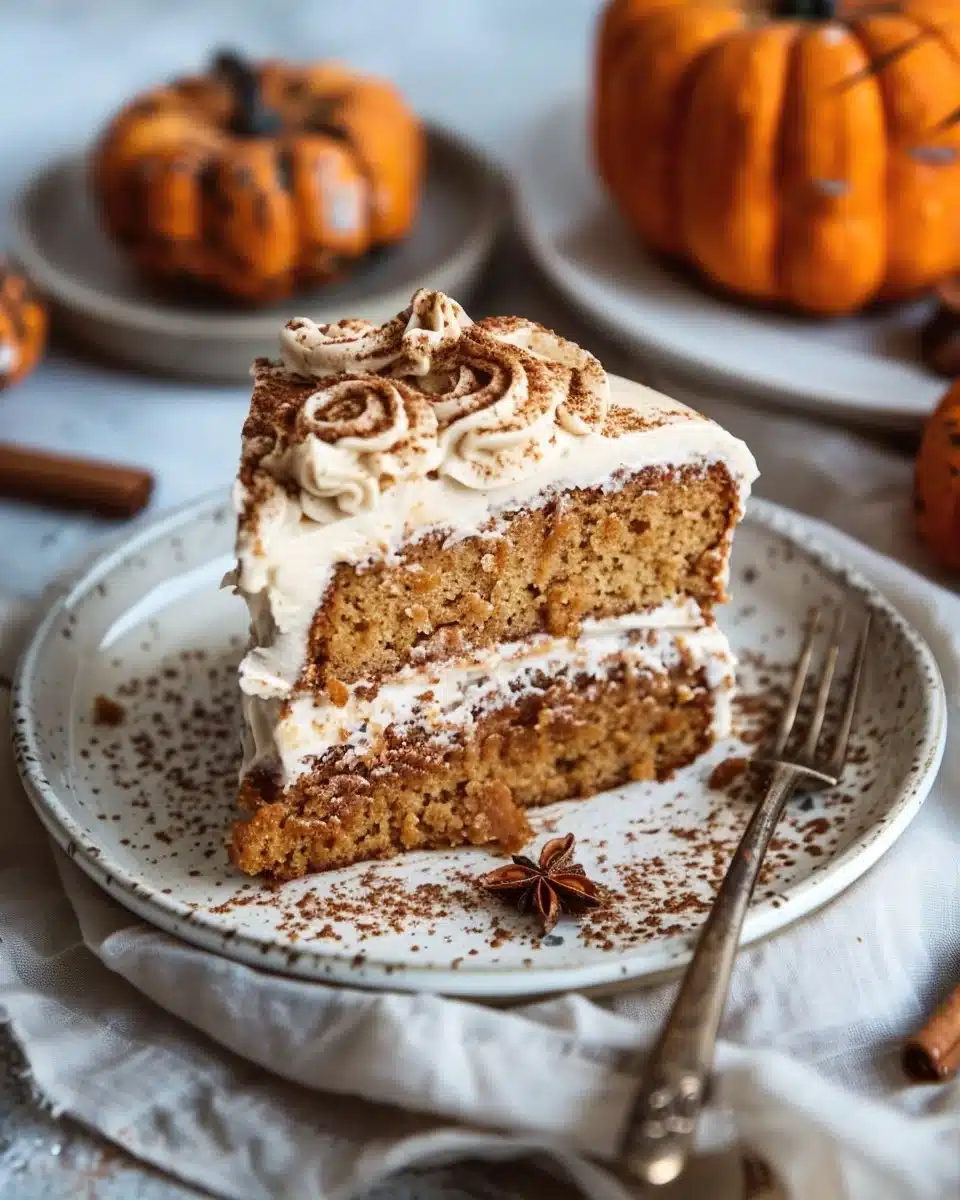 Pumpkin Spice Cake with Cinnamon Cream Cheese Frosting