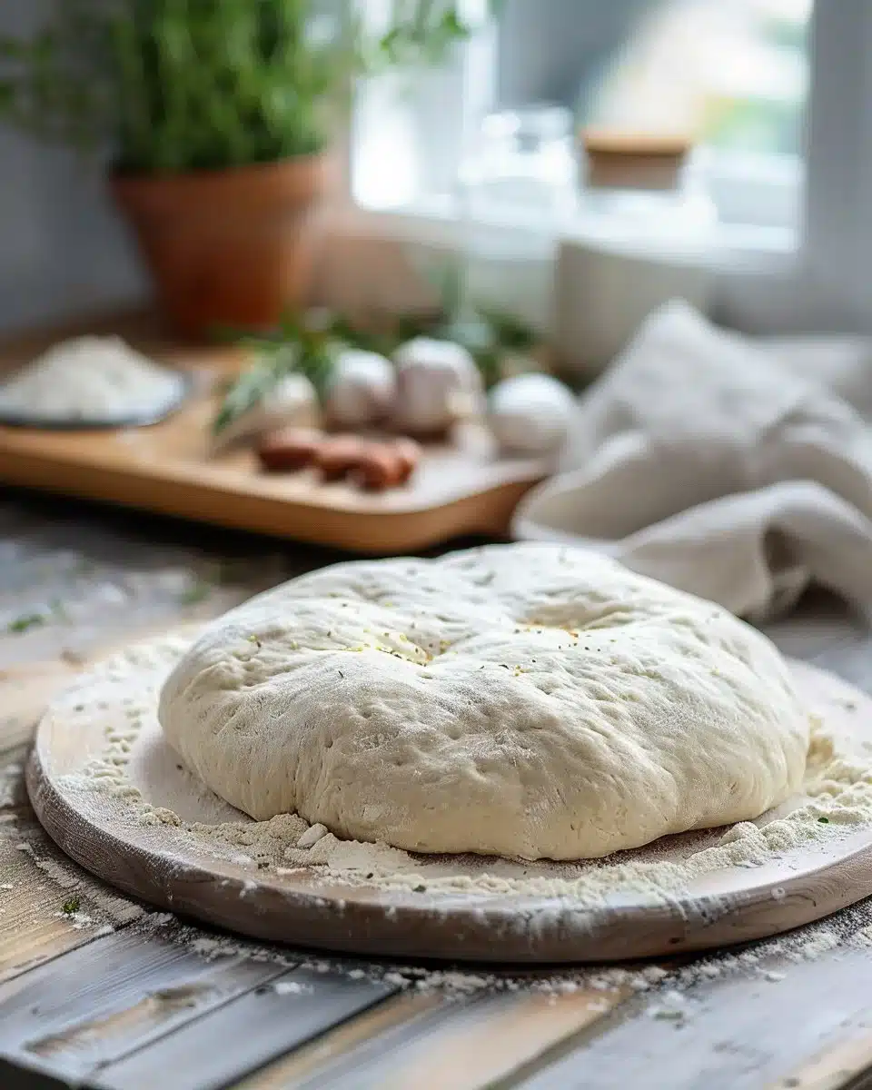 Quick and easy pizza dough ready for homemade pizza preparation