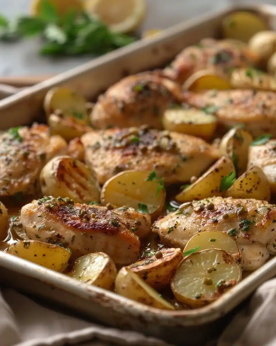 Sheet Pan Chicken Piccata and Potatoes