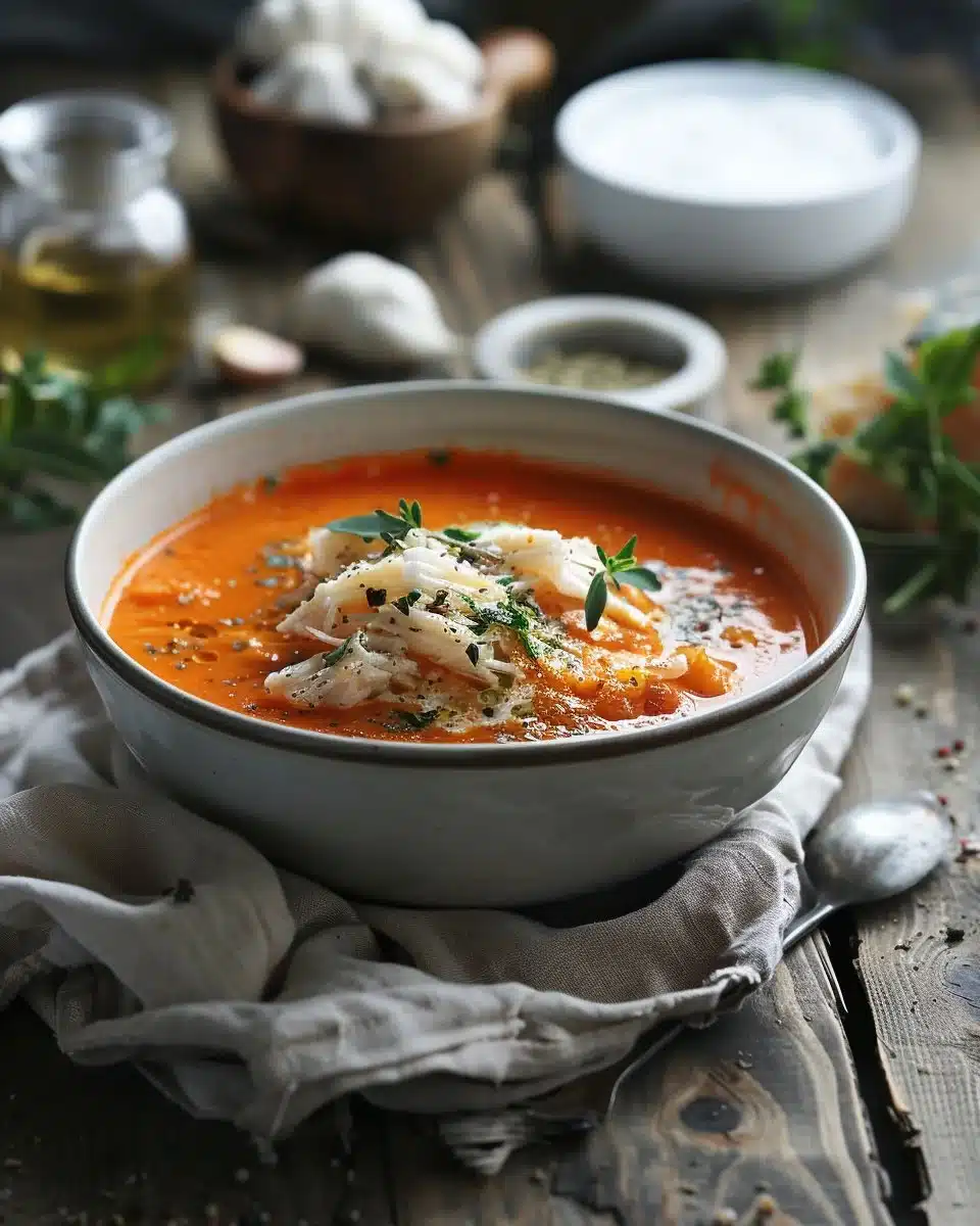 Sweet Red Pepper Crab Soup