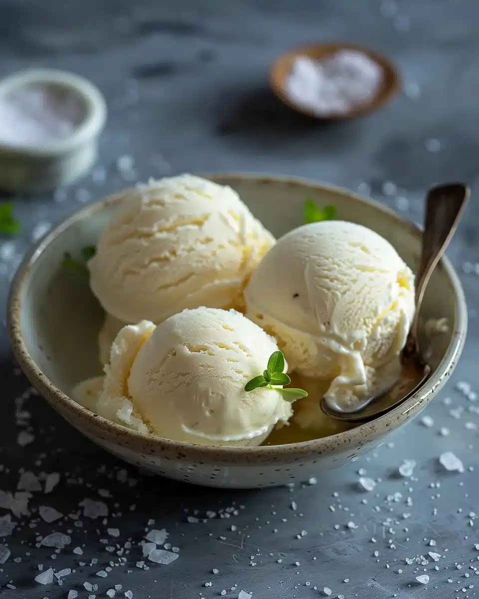 Vanilla Ice Cream with Olive Oil and Sea Salt