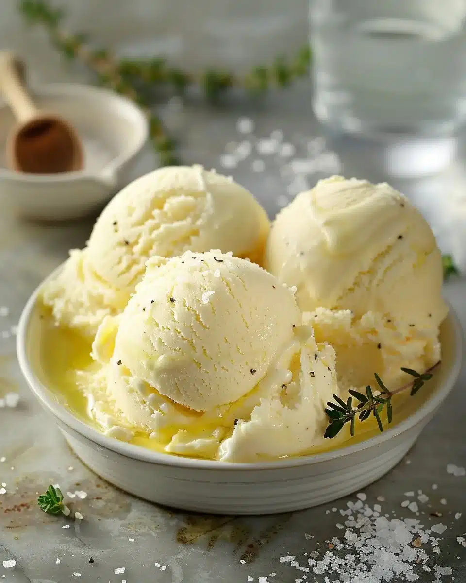 Vanilla Ice Cream with Olive Oil and Sea Salt