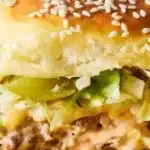 Mini Big Mac Sliders served with toppings and sauces