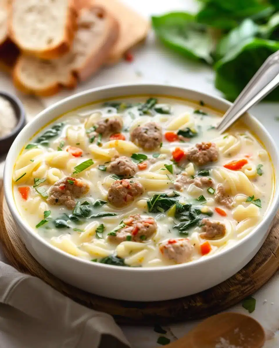 Creamy One-Pot Italian Wedding Soup Pasta