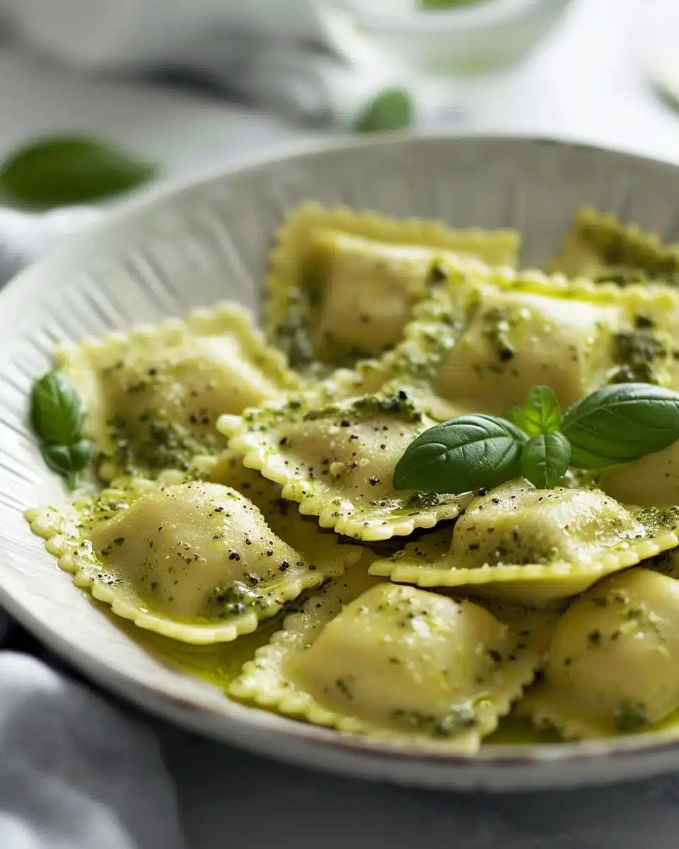 Creamy Pesto Ravioli