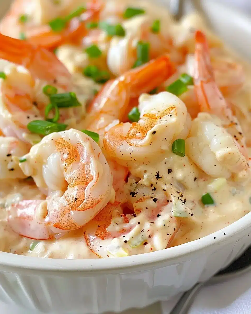 Easy shrimp dip served in a bowl for appetizers