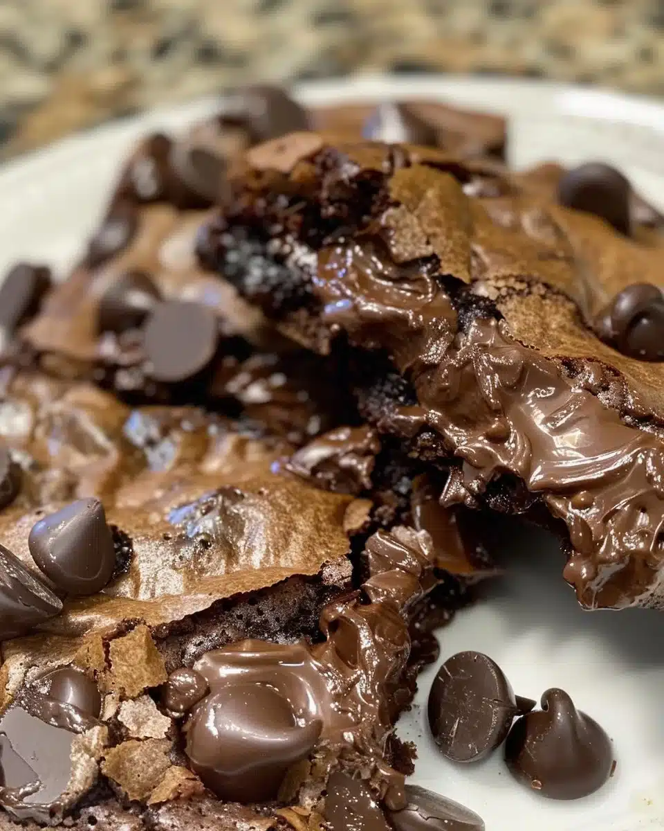 Delicious gluten-free flourless chocolate cake topped with chocolate shavings