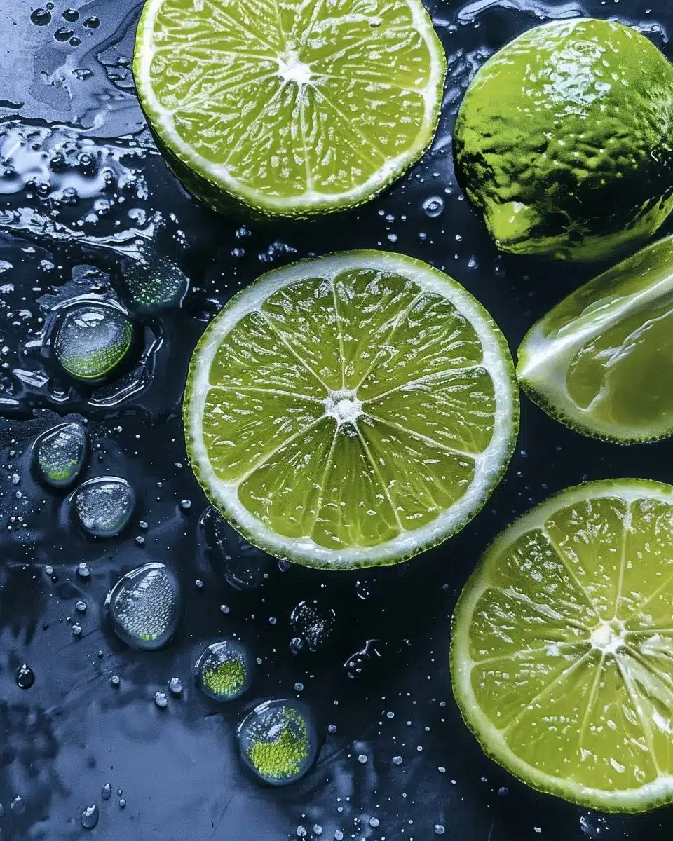 A refreshing glass of homemade limeade with lime slices and mint leaves.