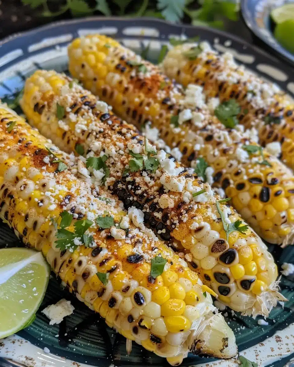 Creamy Street Corn Dip served in a bowl with toppings