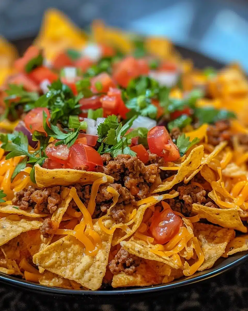 Bundt Pan Doritos Locos Nachos served with toppings