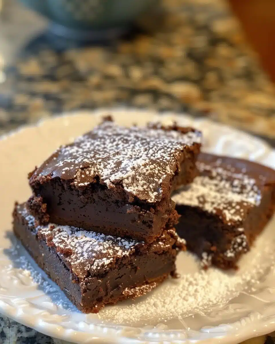 Delicious chocolate crinkle cookies dusted with powdered sugar.