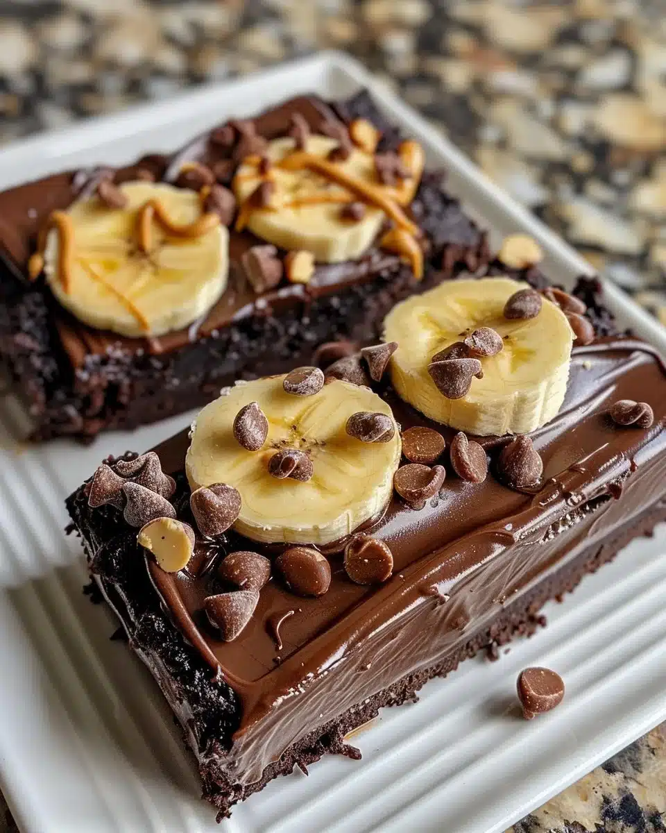 Delicious classic banana brownies made with only three ingredients
