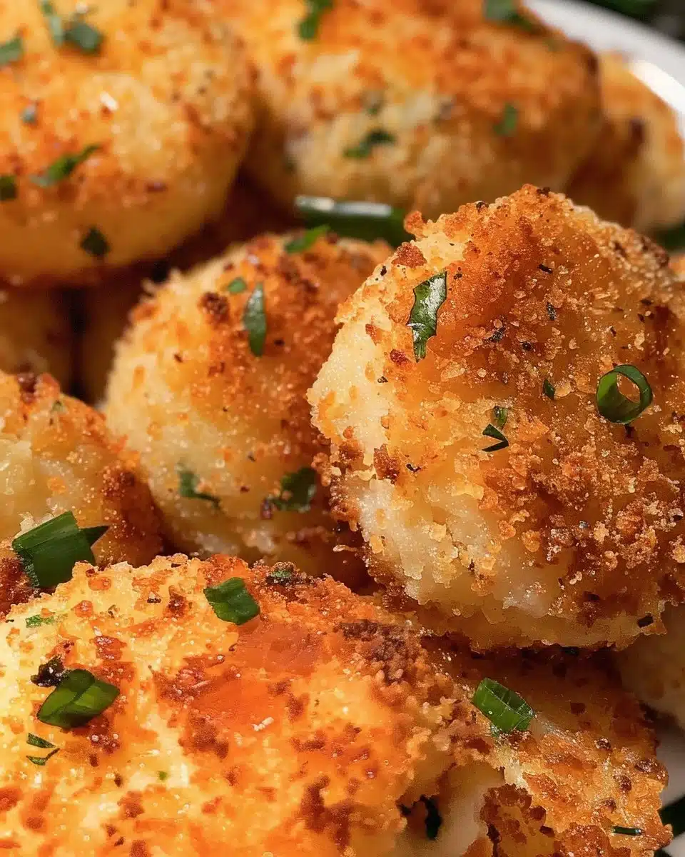 Delicious fried mashed potato balls served on a plate.