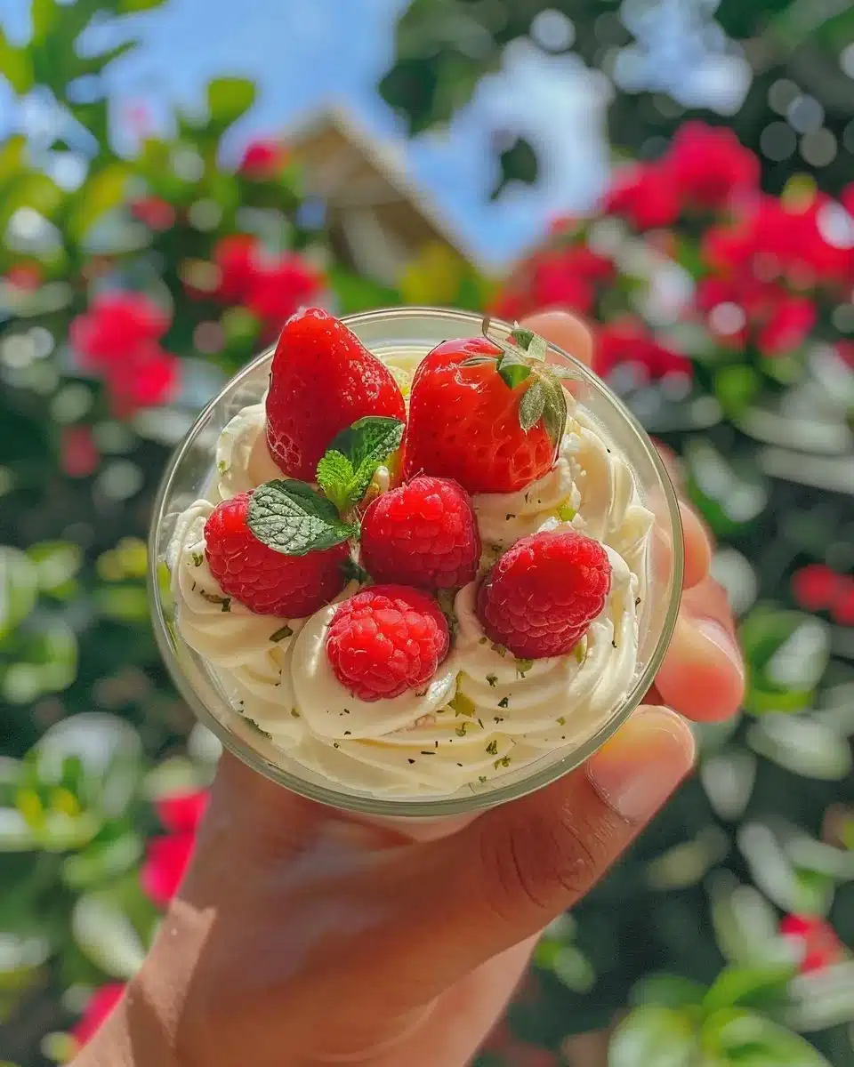 Homemade sour cream preparation with fresh ingredients