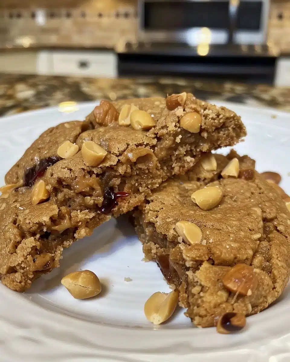 Peanut butter and jam thumbprint cookies on a plate