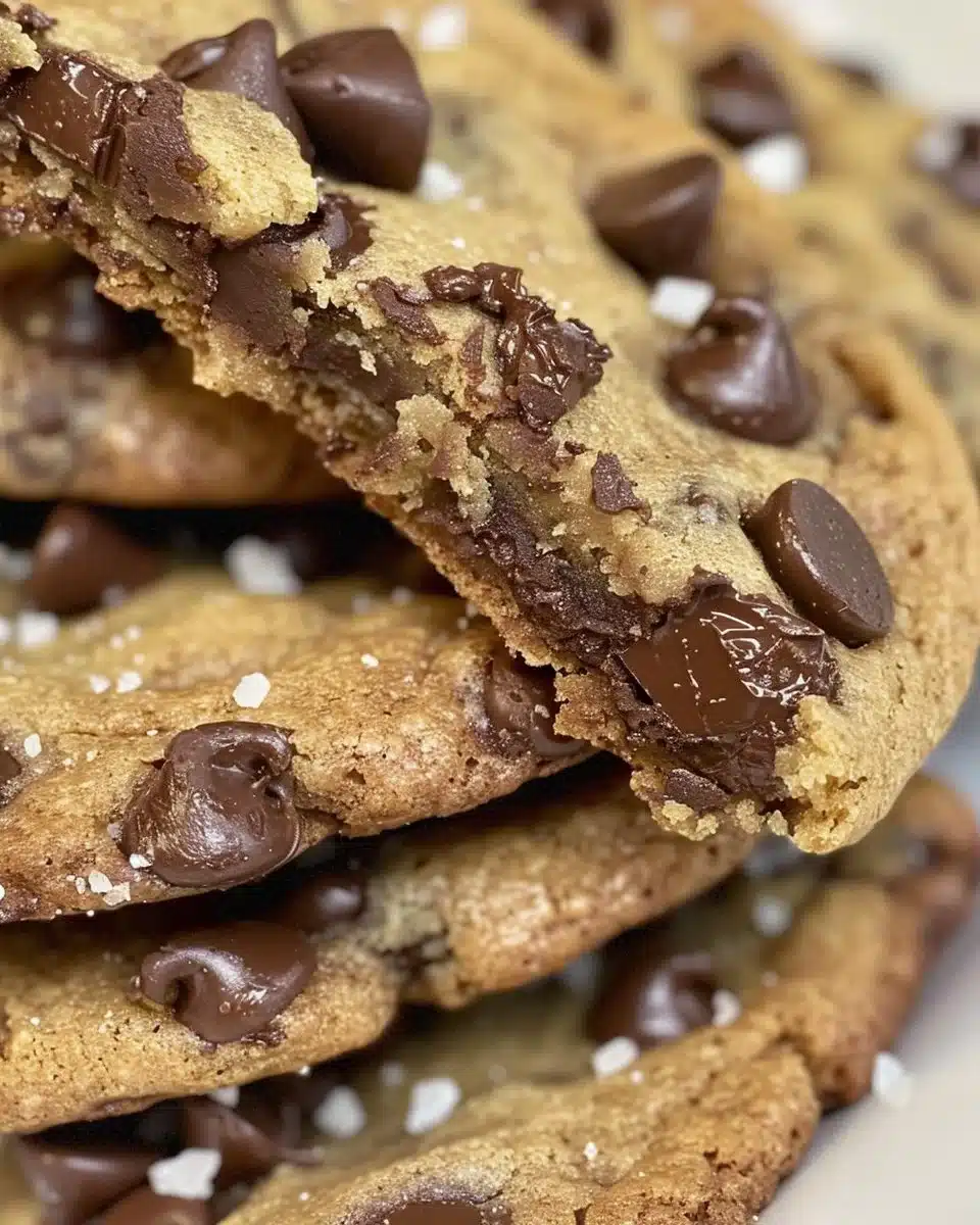 Perfect chewy chocolate chip cookies fresh out of the oven.