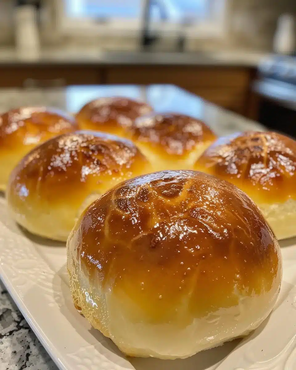 Freshly baked simple sandwich bread loaf on a wooden cutting board.