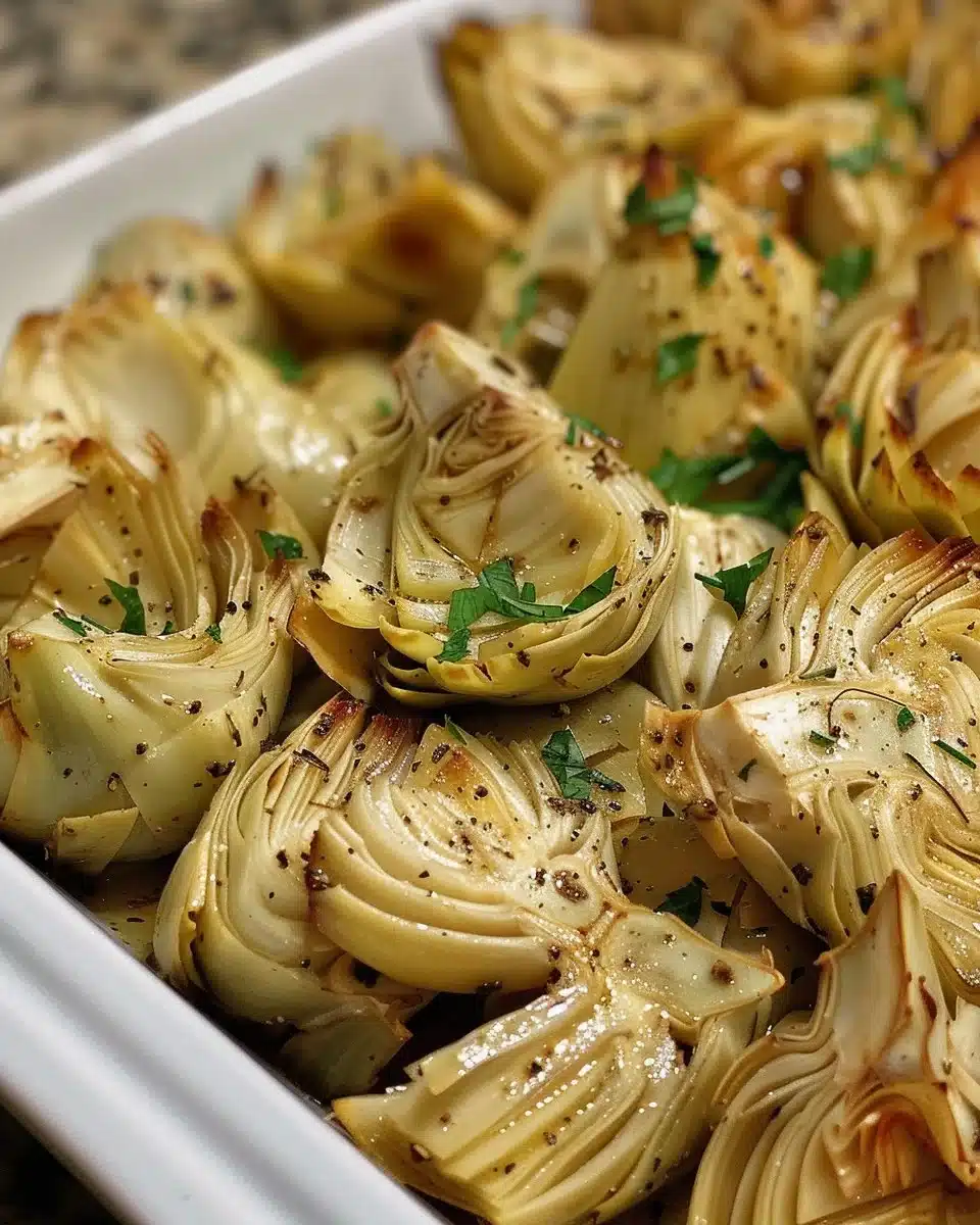 Delicious air-fried artichoke hearts served as a healthy snack or appetizer.