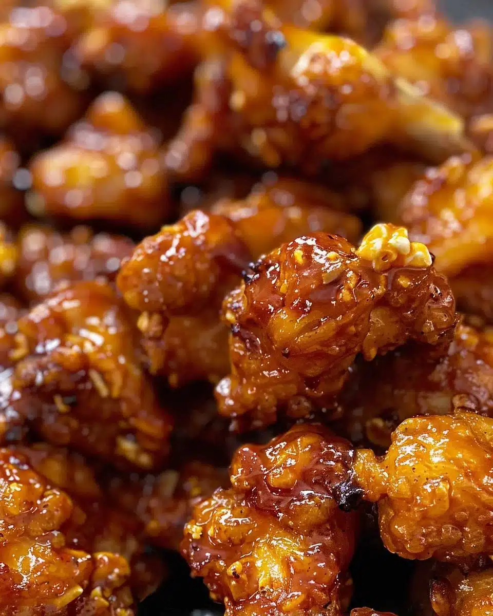 Baked Honey BBQ Popcorn Chicken served in a bowl with dipping sauce