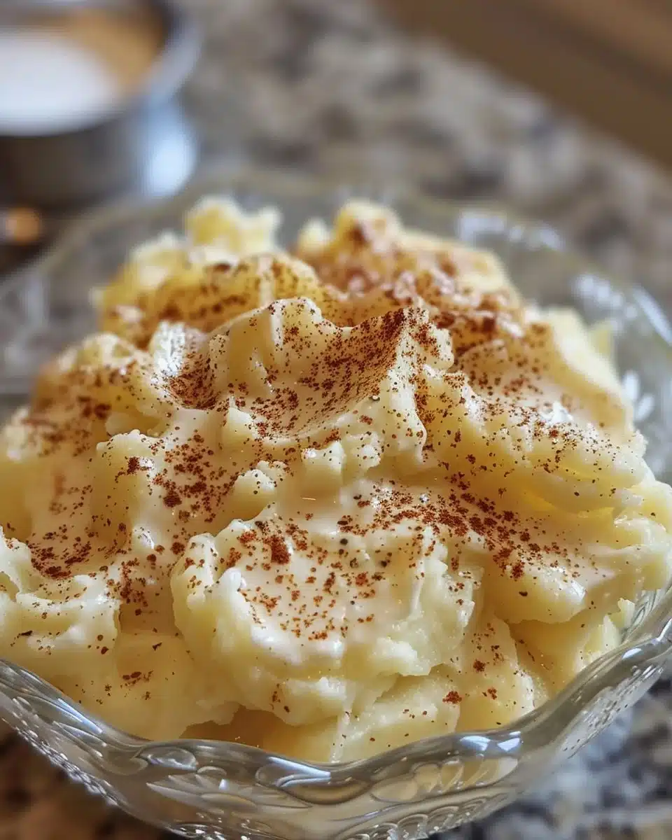 Delicious plate of Chantilly Mashed Potatoes topped with herbs