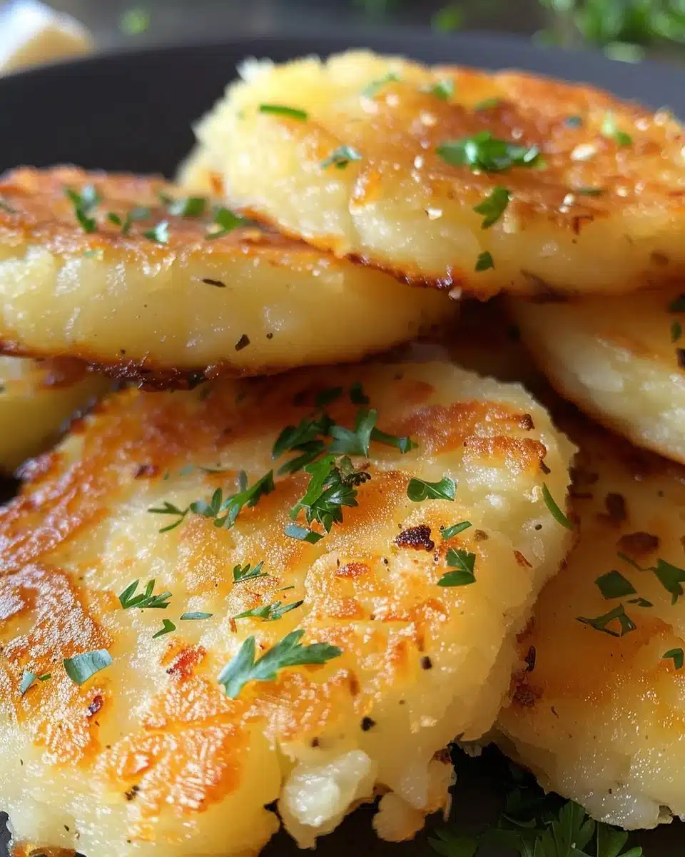 Delicious homemade easy potato pancakes served on a plate