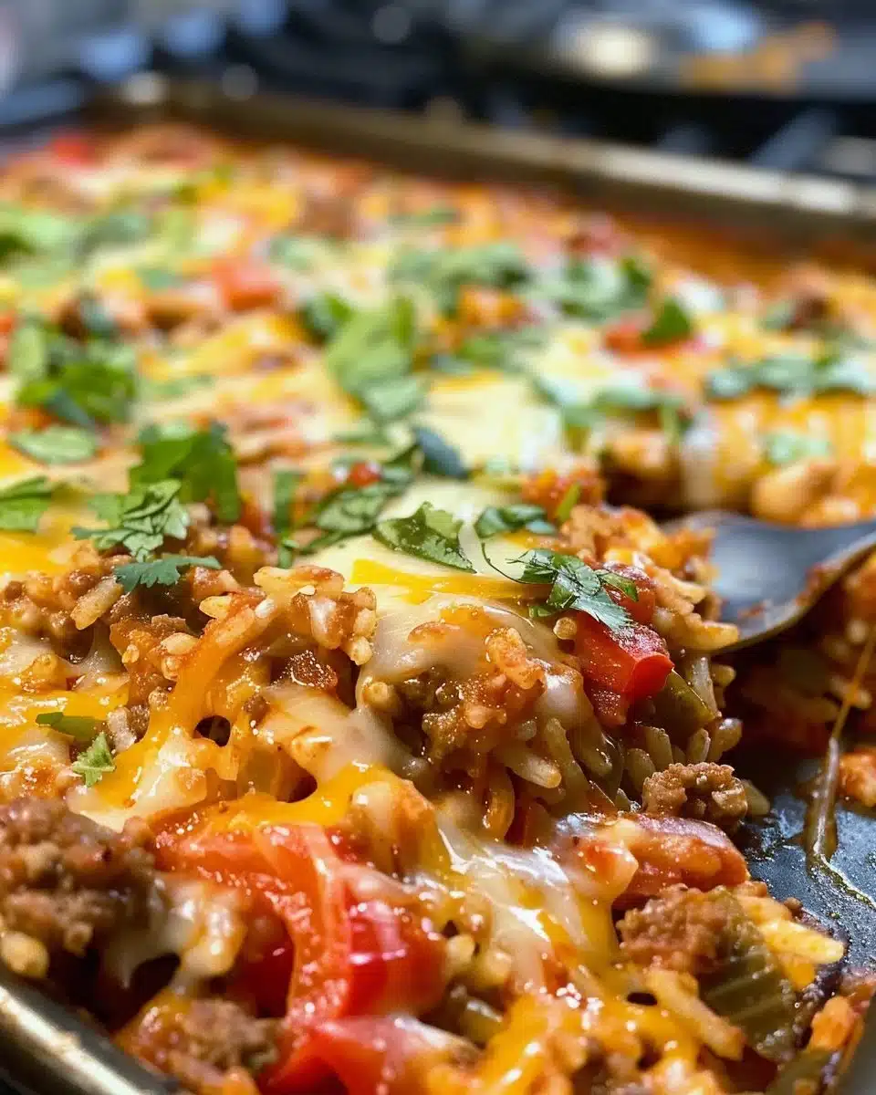 Healthy unstuffed peppers recipe with fresh ingredients and spices.