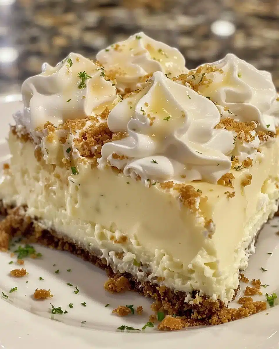 Key Lime Pie Bars with a creamy, bright green filling and a graham cracker crust.