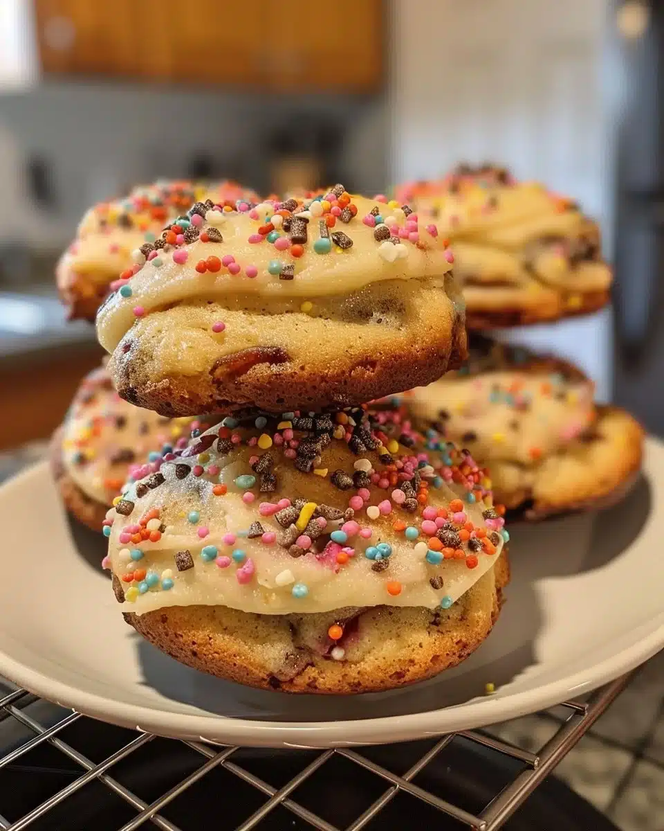 Freshly baked lemon sugar cookies on a cooling rack