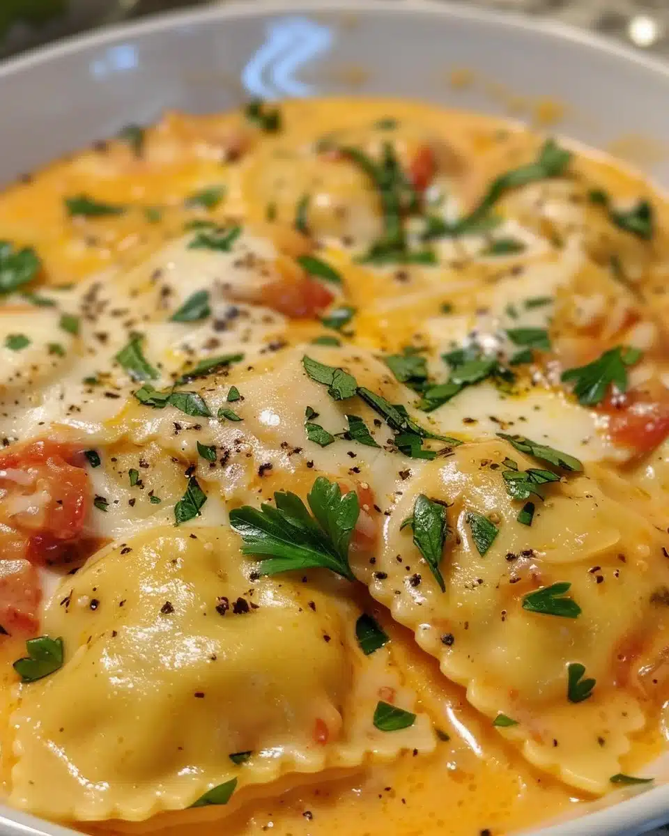 Delicious Million-Dollar Pasta featuring gourmet ingredients and flavors.