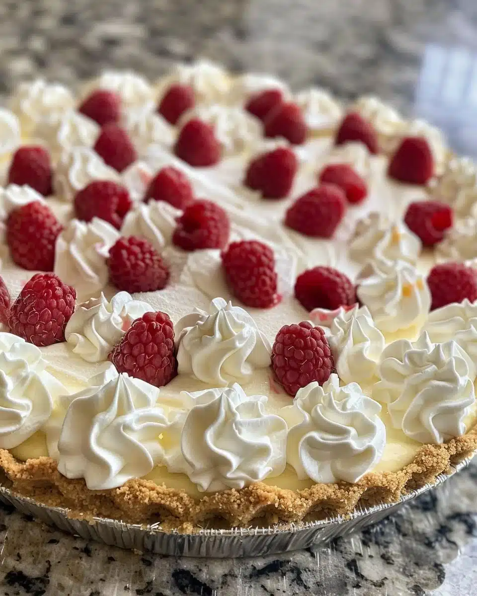 Delicious no-bake cheesecake topped with fresh berries
