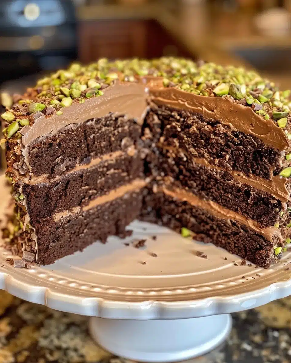 Deliciously rich Pistachio Brownies with chocolate and crunchy pistachios