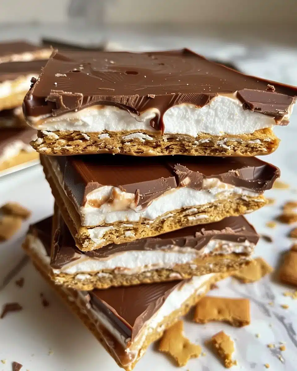 Delicious S'mores Bites with chocolate and graham crackers