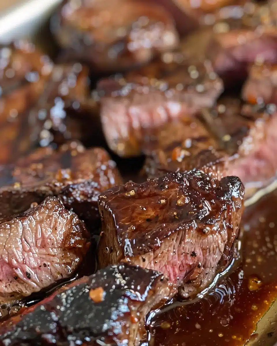 Plate of Candy Steak showcasing its sweet glaze and savory texture