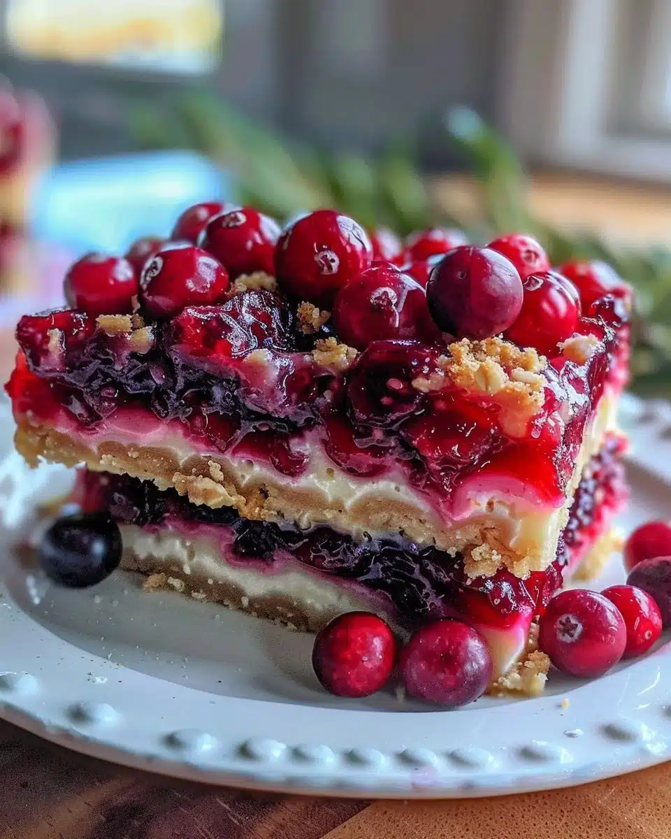Delicious homemade Cranberry Oat-Nut Bars with nuts and cranberries