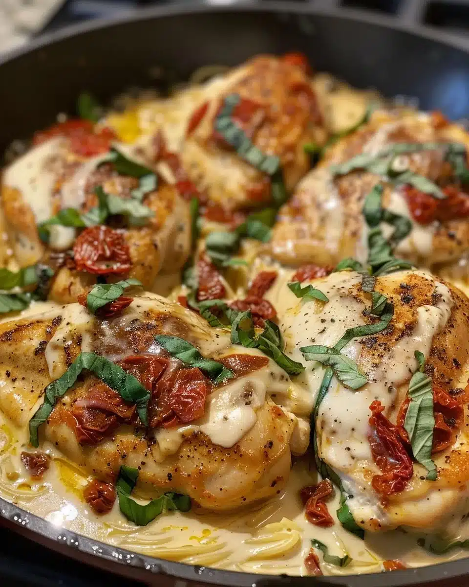 Crockpot Marry Me Chicken dish garnished with herbs and served in a bowl.