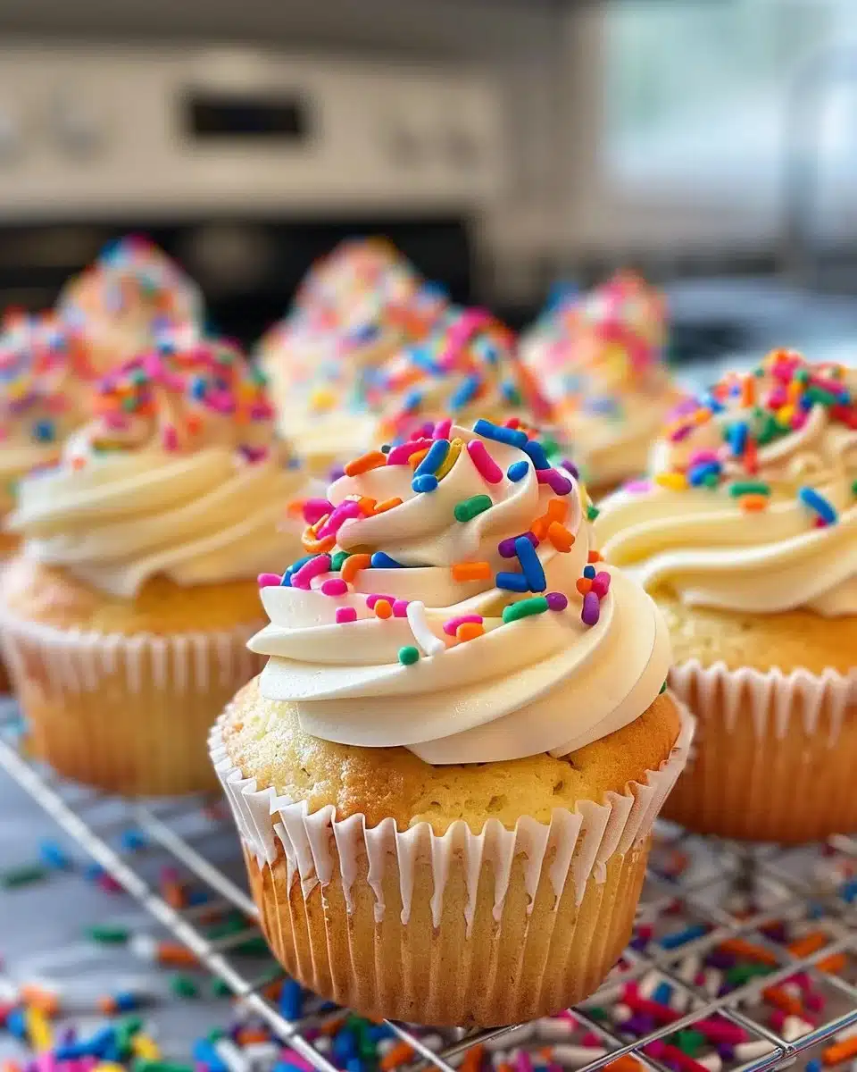 Delicious Funfetti Sheet Cake with colorful sprinkles on top, perfect for parties.